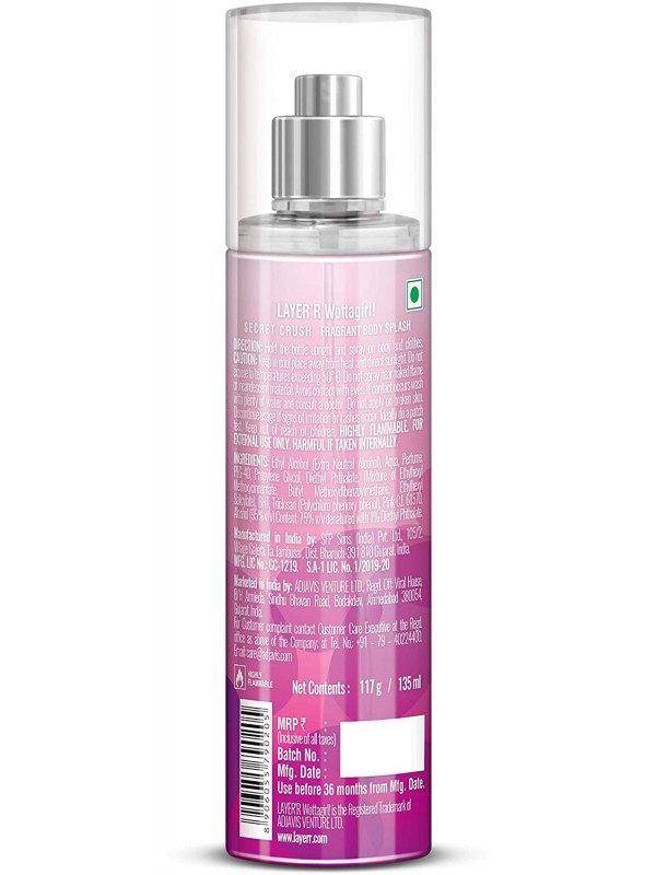 Wottagirl Body Splash Secretc Rush (135 ml)