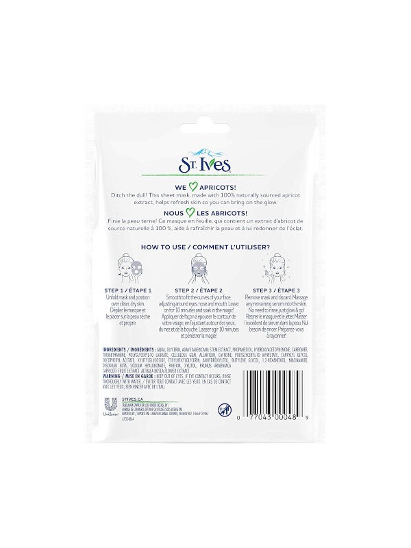 St Ives Glowing Apricot Sheet Mask