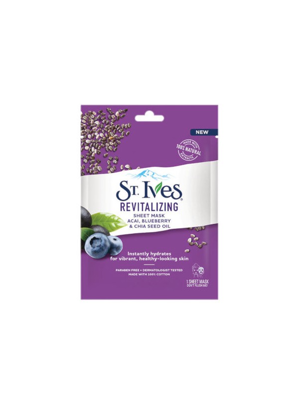 St Ives Revitalizing Sheet Mask, Acai, Blueberry And Chia Seed  (20ml)