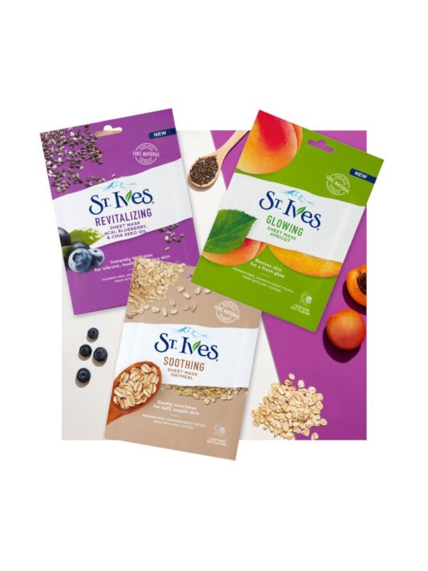 St Ives Revitalizing Sheet Mask, Acai, Blueberry And Chia Seed  (20ml)