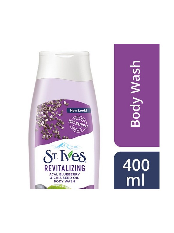 St Ives Revitalizing Acai, Blueberry And Chia Seeds Body Wash 400 ml