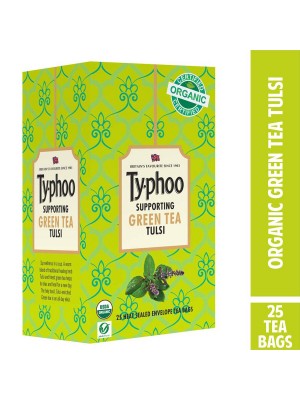 Typhoo Organic Green Tea Bags - Tulsi - 25 Count