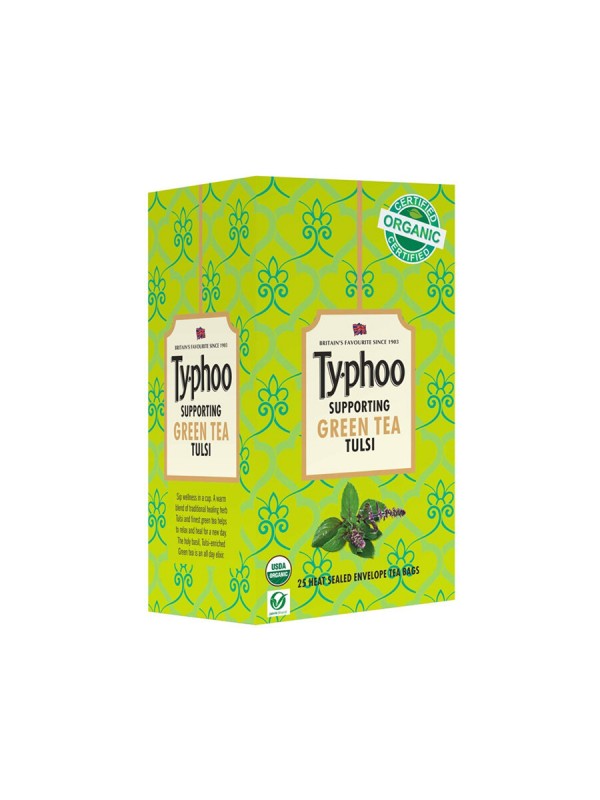 Typhoo Organic Green Tea Bags - Tulsi - 25 Count