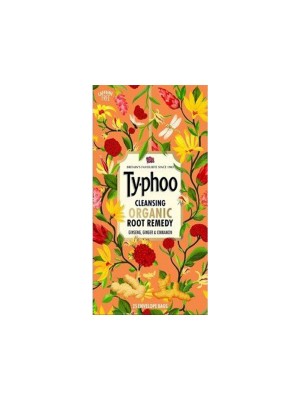 Typhoo Cleansing Organic Root Remedy Ginger - Ginseng - Turmeric Herbal Infusion Bags Box  (20 Bags)