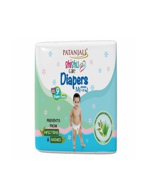 Patanjali Shishu Care Medium Size Baby Diaper 9 Count