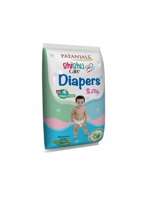 Patanjali Shishu Care Small Size Baby Diaper 4 Count