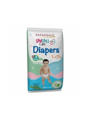 Patanjali Shishu Care Large Size Baby Diaper 4 Count
