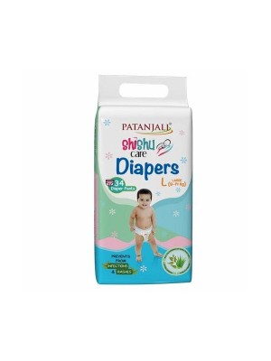 Patanjali Shishu Care Large Size Baby Diaper 34 Count