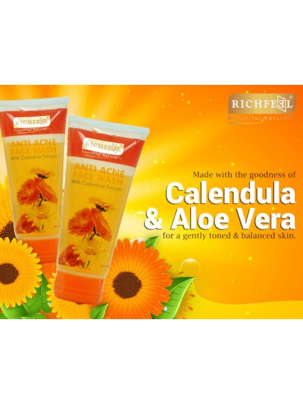 Richfeel Anti Acne Face Wash With Calendula Extracts 100 gm