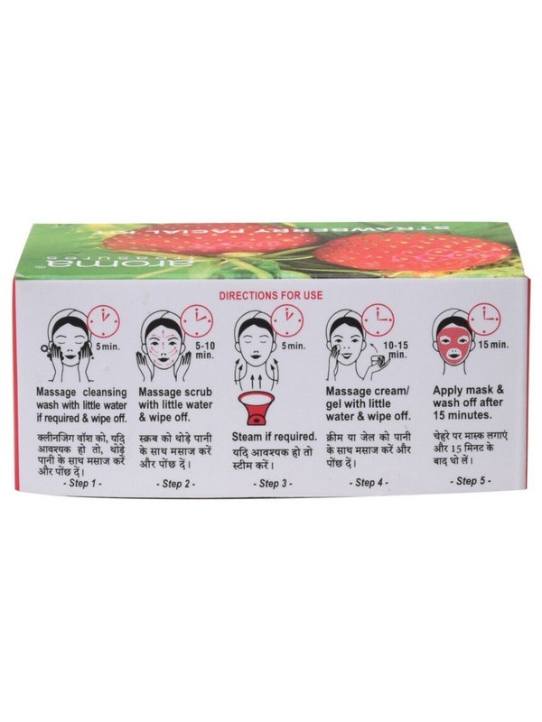 Aroma Treasures Strawberry Single Time Use Facial Kit (Face Wash, Scrub Moisturising Cream, Face Gel And Face Mask)