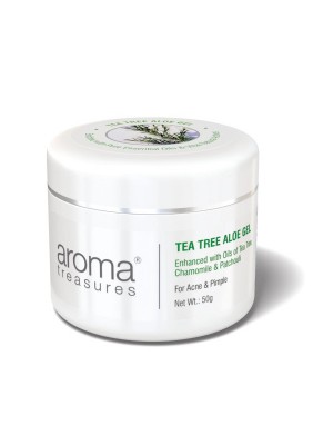 Aroma Treasures Tea Tree Aloe Gel To Clear Acne, Pimple & Clean Smooth Skin (50 gm)