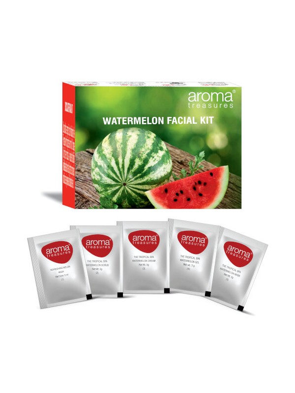 Aroma Treasures Watermelon Single Time Use Facial Kit (Face Wash, Scrub Moisturising Cream, Face Gel And Face Mask)