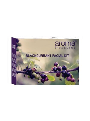 Aroma Treasures Blackcurrant Single Time Use Facial Kit - Face Wash Scrub Moisturising Cream Face Gel & Face Mask