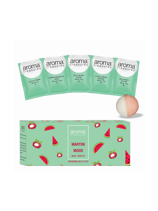 Aroma Treasures Martini Mood Mani-Pedi Kit 87 gm With Watermelon And Litchi