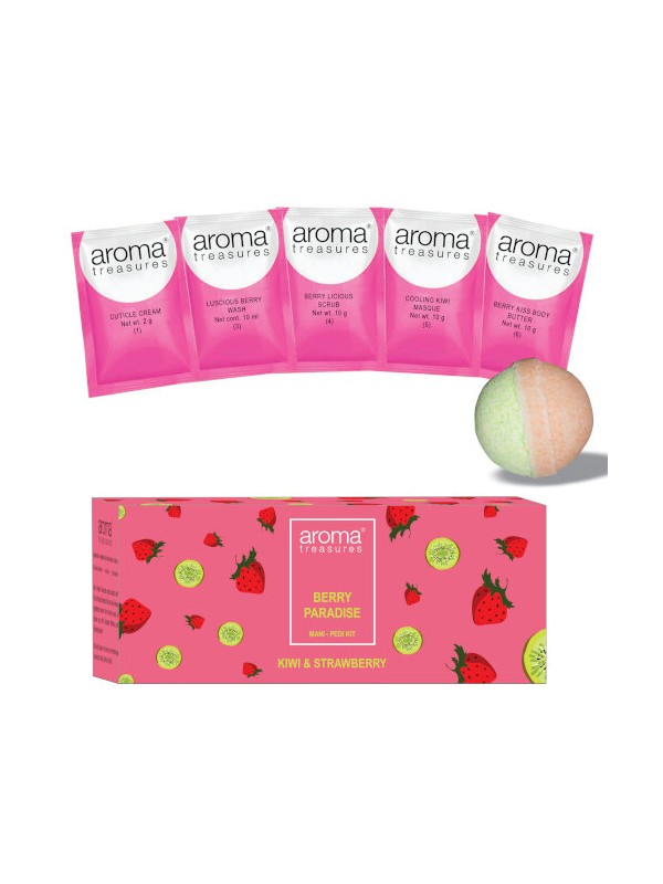 Aroma Treasures Berry Paradise Mani-Pedi Kit - 87 gm with Kiwi And Strawberry