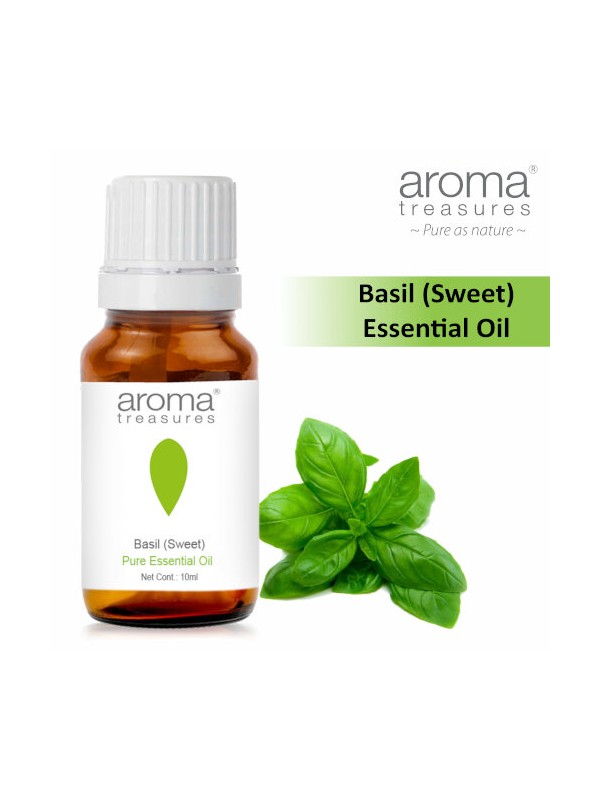 Aroma Treasures Basil (Sweet) Essential Oil 100% Pure & Natural - 10 ml