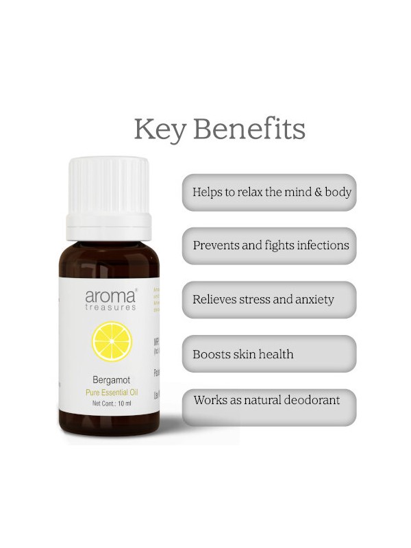 Aroma Treasures Bergamot Essentail Oil 100% Pure & Natural 10ml