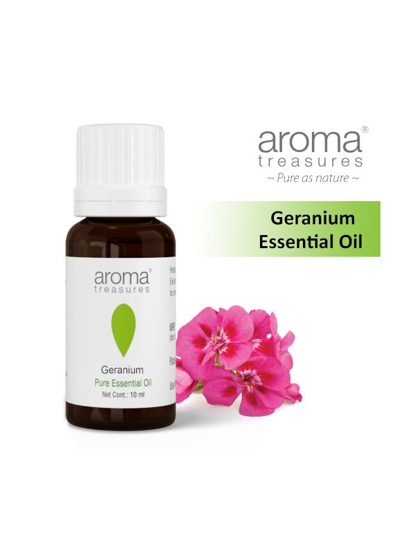 Aroma Treasures Geranium Essential Oil 100% Pure & Natural 10ml