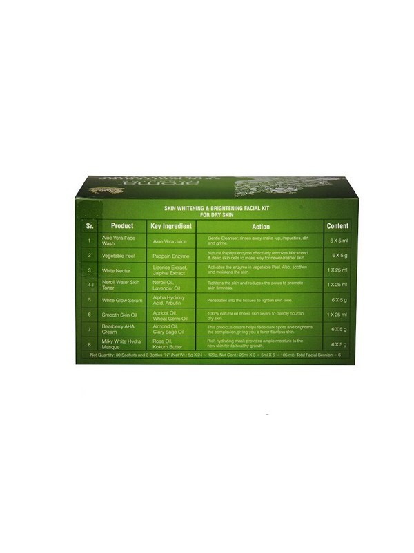 Aroma Treasures Skin Whitening & Brightening Facial Kit for Dry Skin 225 gm