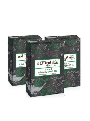 Natural Vibes Tea Tree Charcoal Soap 150 gm