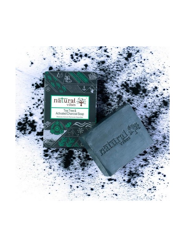 Natural Vibes Tea Tree Charcoal Soap 150 gm