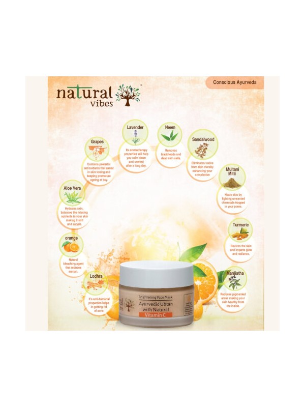 Natural Vibes Vita C Brightening Face Mask 50 gm