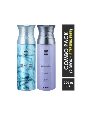 Ajmal Avid & Sacrifice her Deodorants for Men & Women (200 ml, Pack Of 2)