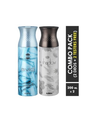 Ajmal Avid & Shadow him Deodorants for Men (200 ml, Pack Of 2)