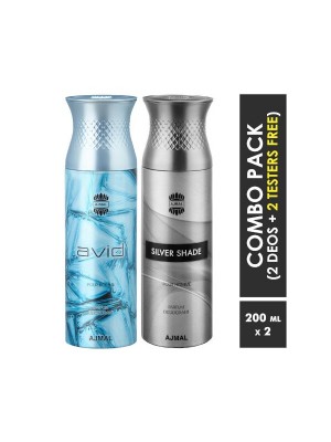 Ajmal Avid & Silver shade Deodorants for Men (200 ml, Pack Of 2)