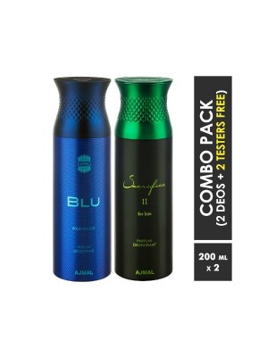 Ajmal Blu & Sacrifice II Him Deodorants for Men (200 ml, Pack Of 2)