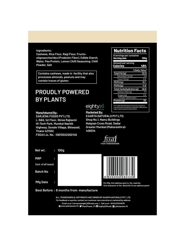 Plant Power Protein Coated Cashews 100 gm