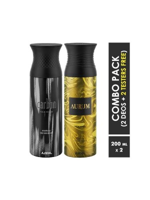 Ajmal Carbon & Aurum Deodorants for Men & Women (200 ml, Pack Of 2)