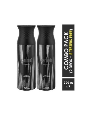 Ajmal Carbon & Carbon Deodorants for Men (200 ml, Pack Of 2)