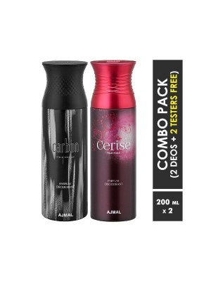 Ajmal Carbon & Cerise Deodorants for Men & Women (200 ml, Pack Of 2)