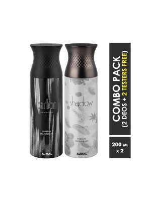 Ajmal Carbon & Shadow him Deodorants for Men (200 ml, Pack Of 2)
