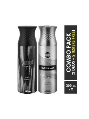Ajmal Carbon & Silver shade Deodorants for Men (200 ml, Pack Of 2)