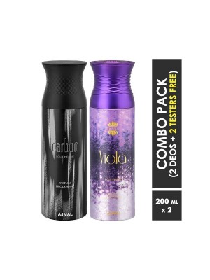 Ajmal Carbon & Viola Deodorants for Men & Women (200 ml, Pack Of 2)