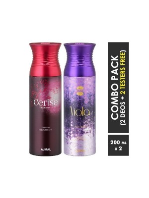 Ajmal Cerise & Viola Deodorants for Women (200 ml, Pack Of 2)