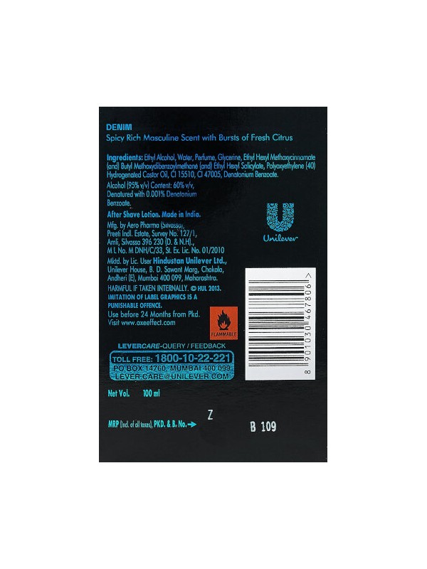 Axe Signature Denim After Shave Lotion 100 ml