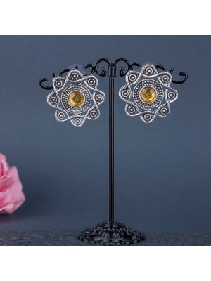 Queen Be  Oxidised Entwined Tops - Yellow Center