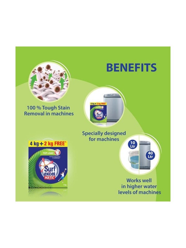 Surf Excel Matic Top Load Detergent Powder 6kg