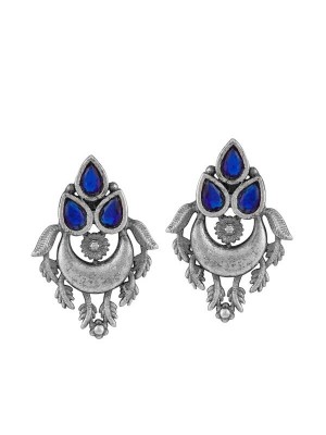 Queen Be  Oxidised Trinity Blue Color Stone Tops