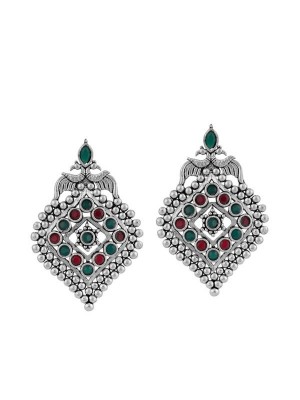 Queen Be  Oxidised Sweetheart Red & Green Studded Tops