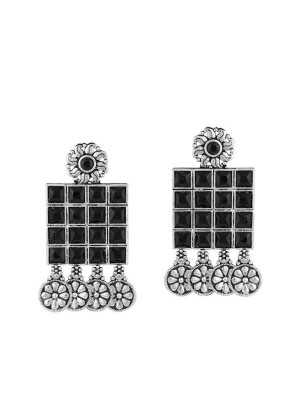 Queen Be  Oxidised Fusion Checkered Black Studded Tops