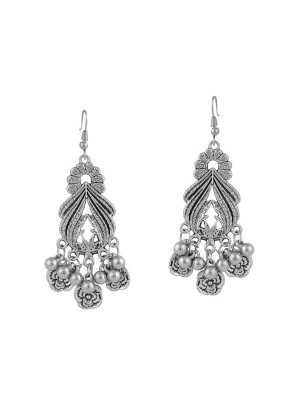 Queen Be  Oxidised Nature Motif Danglers