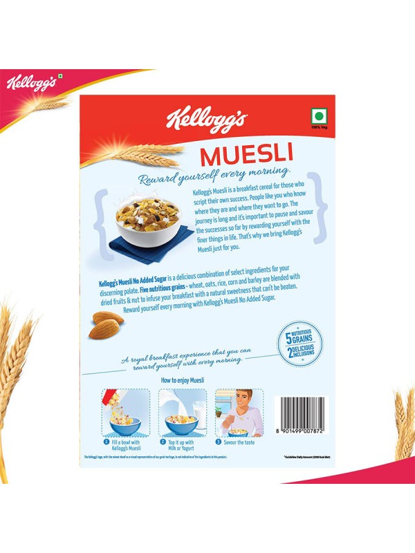 Kellogg's Cornflakes Muesli No Added Sugar 550 gm