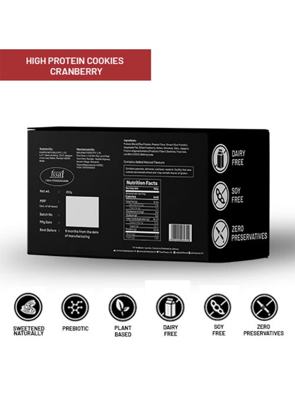 Plant Power Protein Cranberry Cookies -250 gm