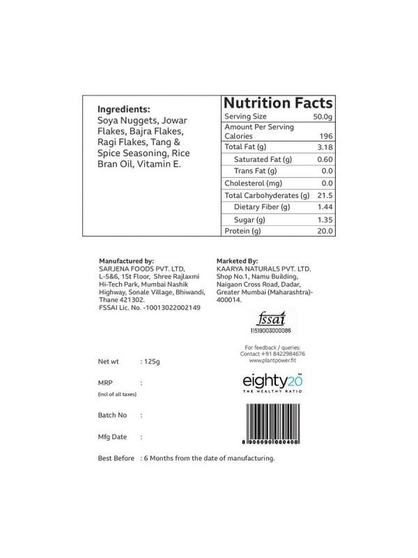 Plant Power High Protein Savoury Mixture - Tang & Spice 125 gm