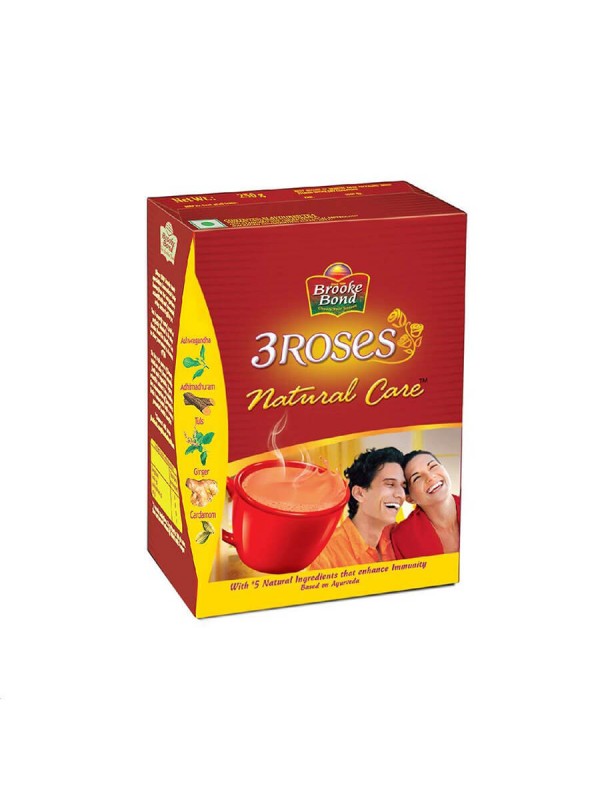 Red Label Brooke Bond 3 Roses Natural Care Tulsi Ginger Cardamom Tea Box (250 gm)