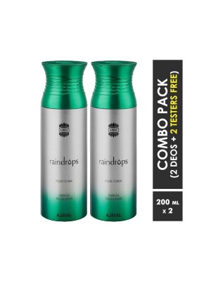 Ajmal Raindrops & Raindrops Deodorants for Women (200 ml, Pack Of 2)